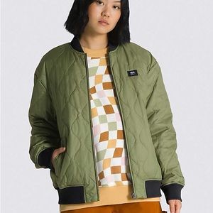 Vans Green Quilted Bomber Jacket (small)